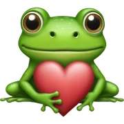 Frog with a heart sticker