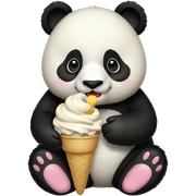 Panda eating ice cream sticker