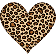 leopard print heart   sticker