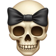 skull with bow sticker