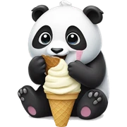 Panda eating ice cream sticker