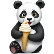 Panda eating ice cream sticker