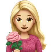 beautiful finnish blonde woman knitting flowers sticker