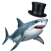 Shark with a top hat sticker