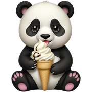 Panda eating ice cream sticker