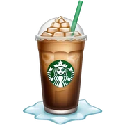 Starbuck ice coffee with ice cubes sticker
