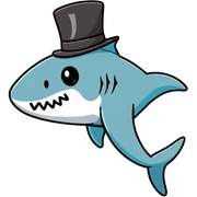 Shark with a top hat sticker