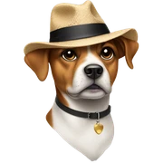Dog in hat  sticker