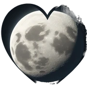 moon in white heart sticker