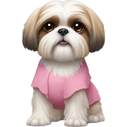 Shih tzu in pink dress sticker