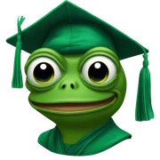 Pepe frog graduate sticker