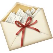 vintage love letters in envelope tied with a baby white ribbon  sticker