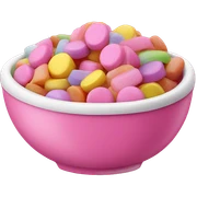 Pink bowl of candy sticker