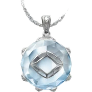 Divine Protection Crystal amulet with white gold sticker