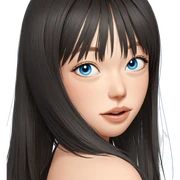 girl with blue eyes portrait sticker