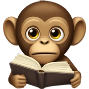Monkey studying  sticker