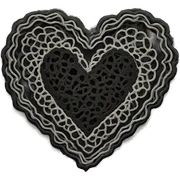Black lace heart sticker