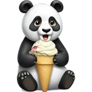 Panda eating ice cream sticker