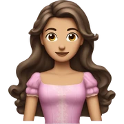 Brunette princess with half up half down hair sticker