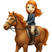 Ginger girl on horse  sticker