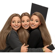 happy girls wearing jewelry sticker