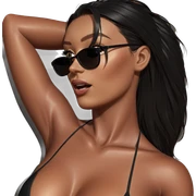 black bikini beauty in sunlight sticker