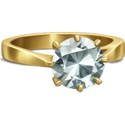 Diamond ring gold  sticker