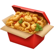 Chinese food in a red box sticker