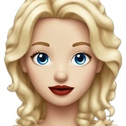 Realistic girl, blue eyes, red lipstick and fantastic blond hair  sticker