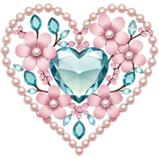 Sakura flower heart Cœur pastel suncatchers gemstones beads pearls crystals sticker