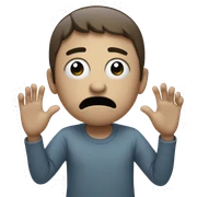 Sad face saying stop with one hand sticker