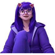 purple haired girl with glasses sticker
