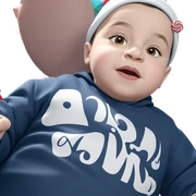 boy with candy in hat sticker
