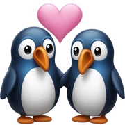 Pareja de pingüinos azul y rosa sticker