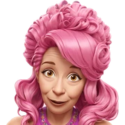 smiling girl with pink hair sticker