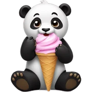 Panda eating ice cream sticker