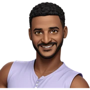 smiling dark-skinned male portrait sticker
