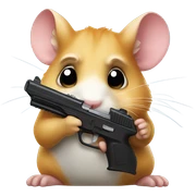 Hamster holding gun sticker