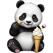 Panda eating ice cream sticker