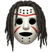 jason mask with dreads coming out sticker