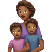 mother with children  sticker