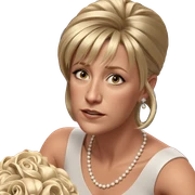 blonde girl in elegant dress sticker
