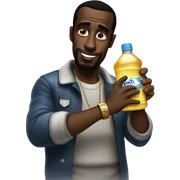 p diddy holding baby oil sticker