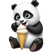 Panda eating ice cream sticker