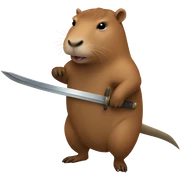 Capybara with sword  sticker