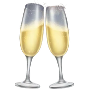 Champagne glasses fireworks  sticker
