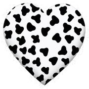 Cow print heart sticker