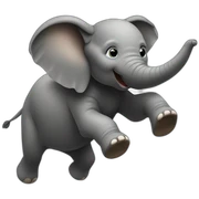 Elefant jumping parashout sticker