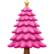 pink christmas tree sticker