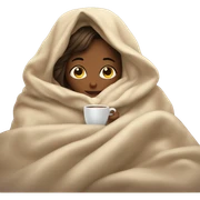 girl inside a blanket sipping coffee eyes closed sticker